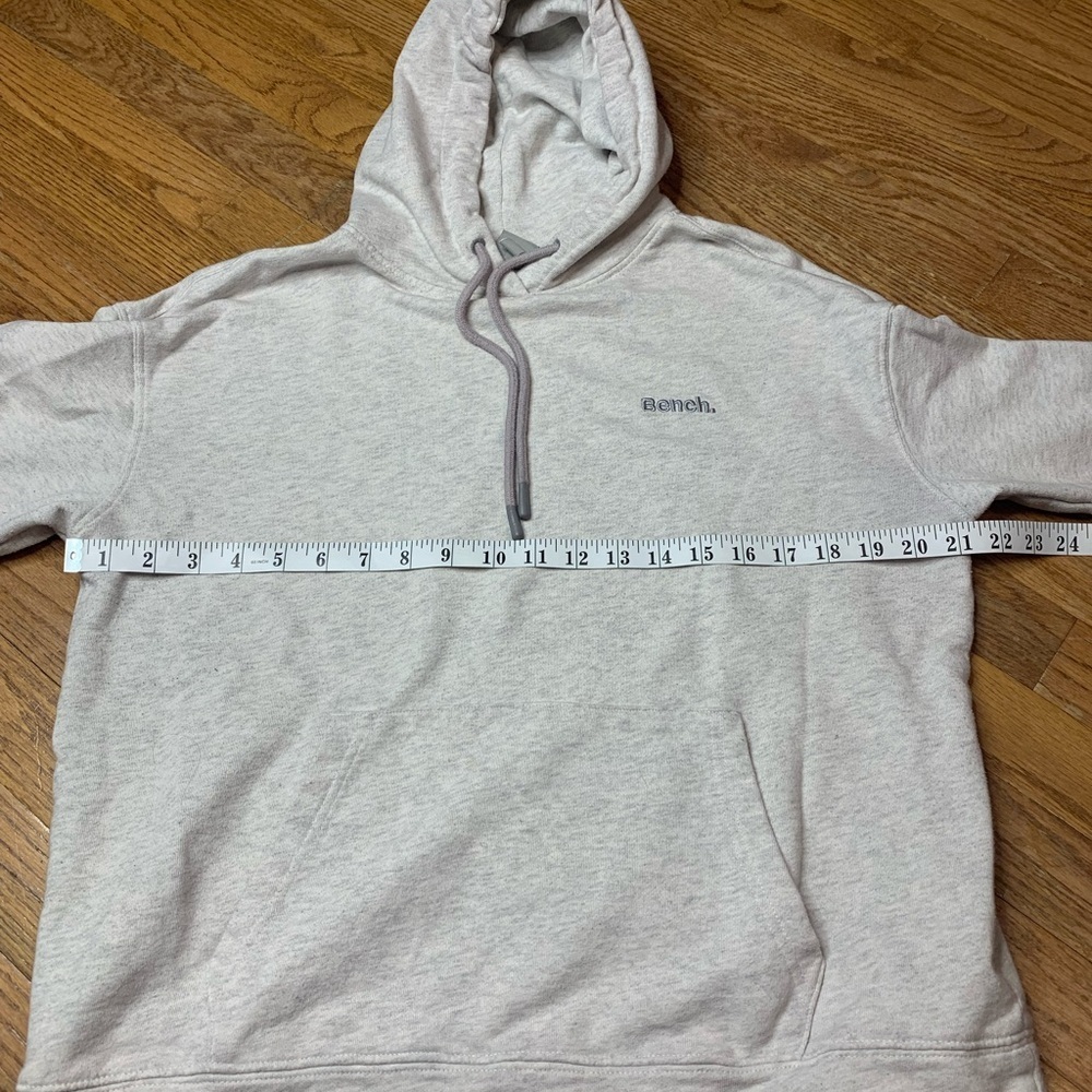 Bench Light Grey Marl Pullover Hoodie | Size Large | Minimalist Logo - Picture 7 of 8